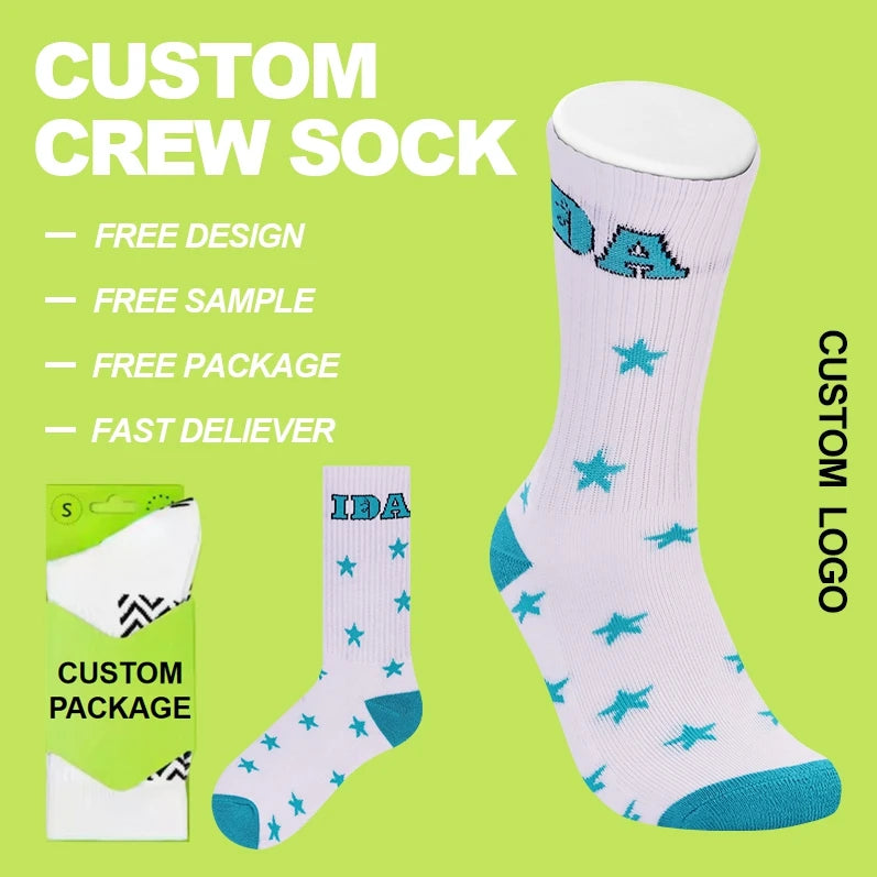 Men and Women Sport Sock Customized Tube Athletic Sock Unisex Gym Sport Socks Custom Logo