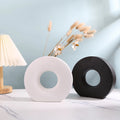 Ins Ceramics Donuts Vase Sets Pampas Grass Pot Natural Dried Flowers Vases Nodic Modern Home Decor Bouquet Unglazed Matte Vase