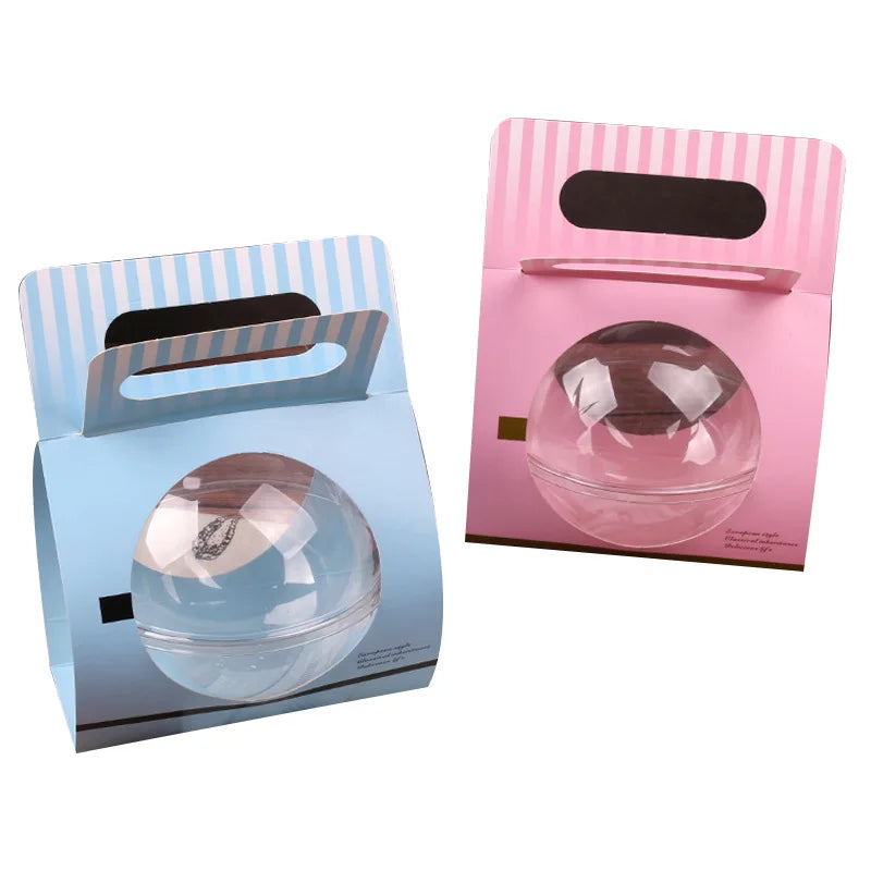 Handel Christmas Packaging Box Round Spherical Cake Box Transparent Baked Pastry Packing Round Cake Gift Box