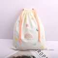 Hot Sale Beige Cotton Linen Stationery Toy Storage Bag Reusable Custom Logo Printed Muslin Gift Book Storage Dust Pouch