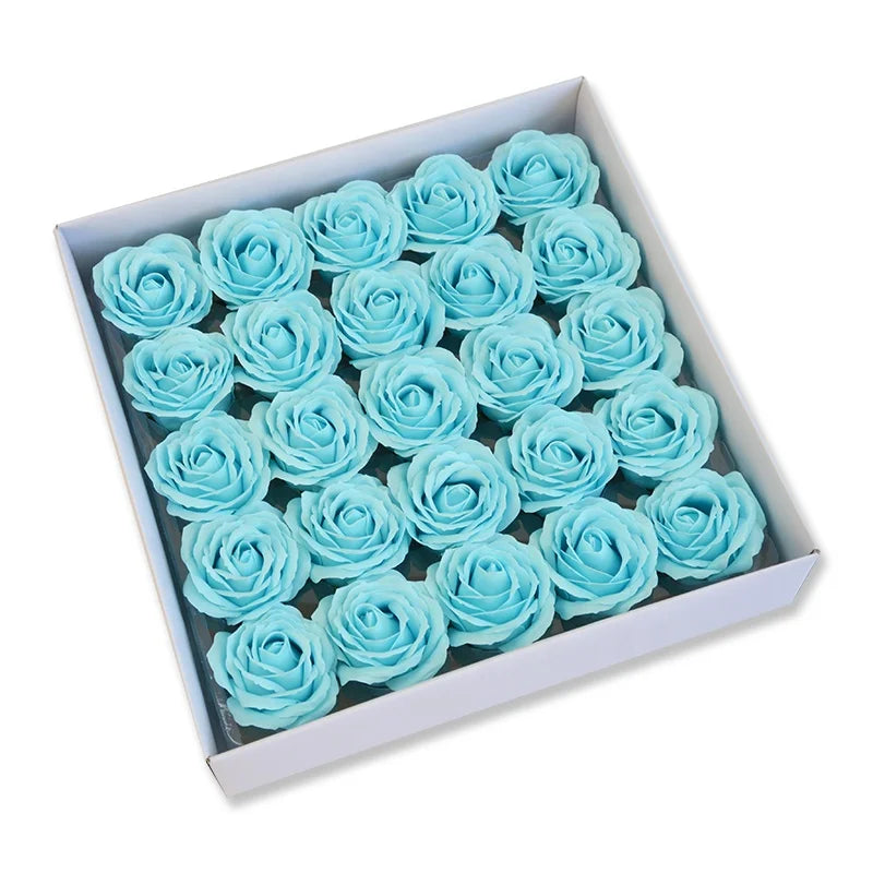 Hot Selling Valentine's Day Christmas Thanksgiving Wedding Gift Box Bouquets Artificial Soap Rose Flower Heads 6cm Natural Touch