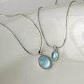 Fashion Sterling Silver 925 Locket Natural Gemstone Necklaces Jewellery PendantChain Necklace for Gift