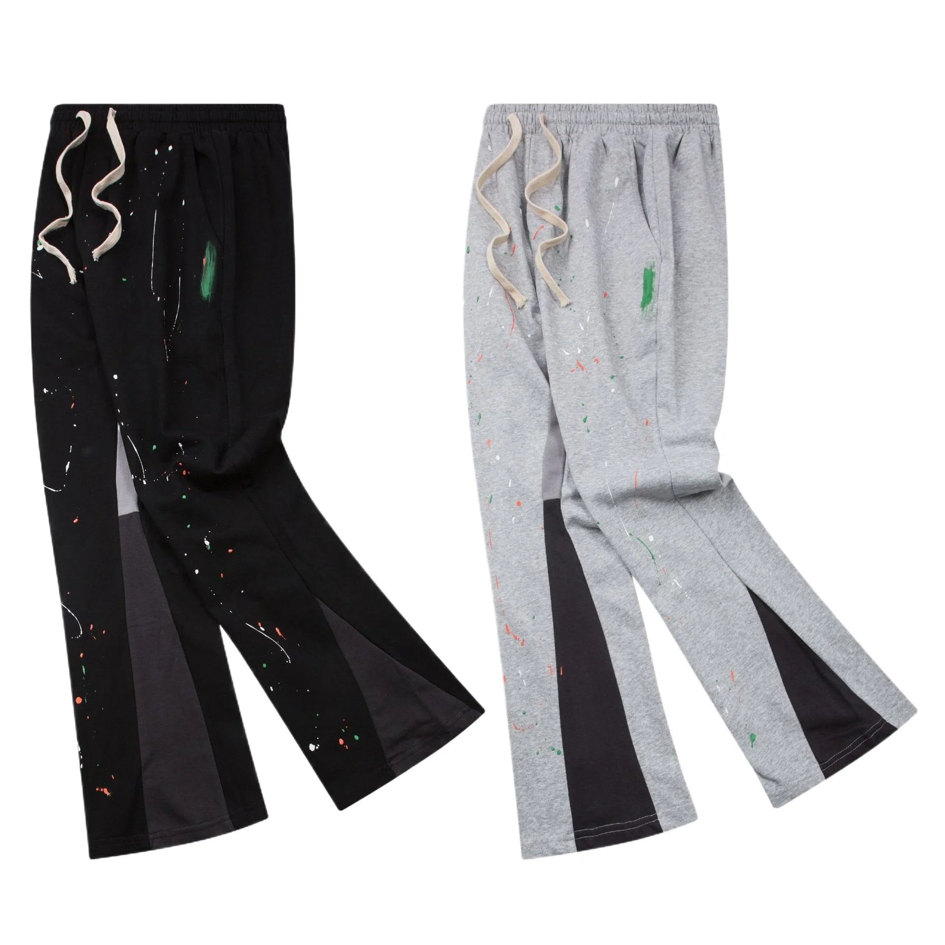 Custom Logo New Flared Flair Men Pants Vintage Men's Casual Flared Drawstring Splash Shorts Men Cargo