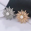 Jachon Newest Safety Crystal Brooch Wome Fashion Alloy Flower Pin Accessories Flower Rhinestone Brooch Pin for Women Girl