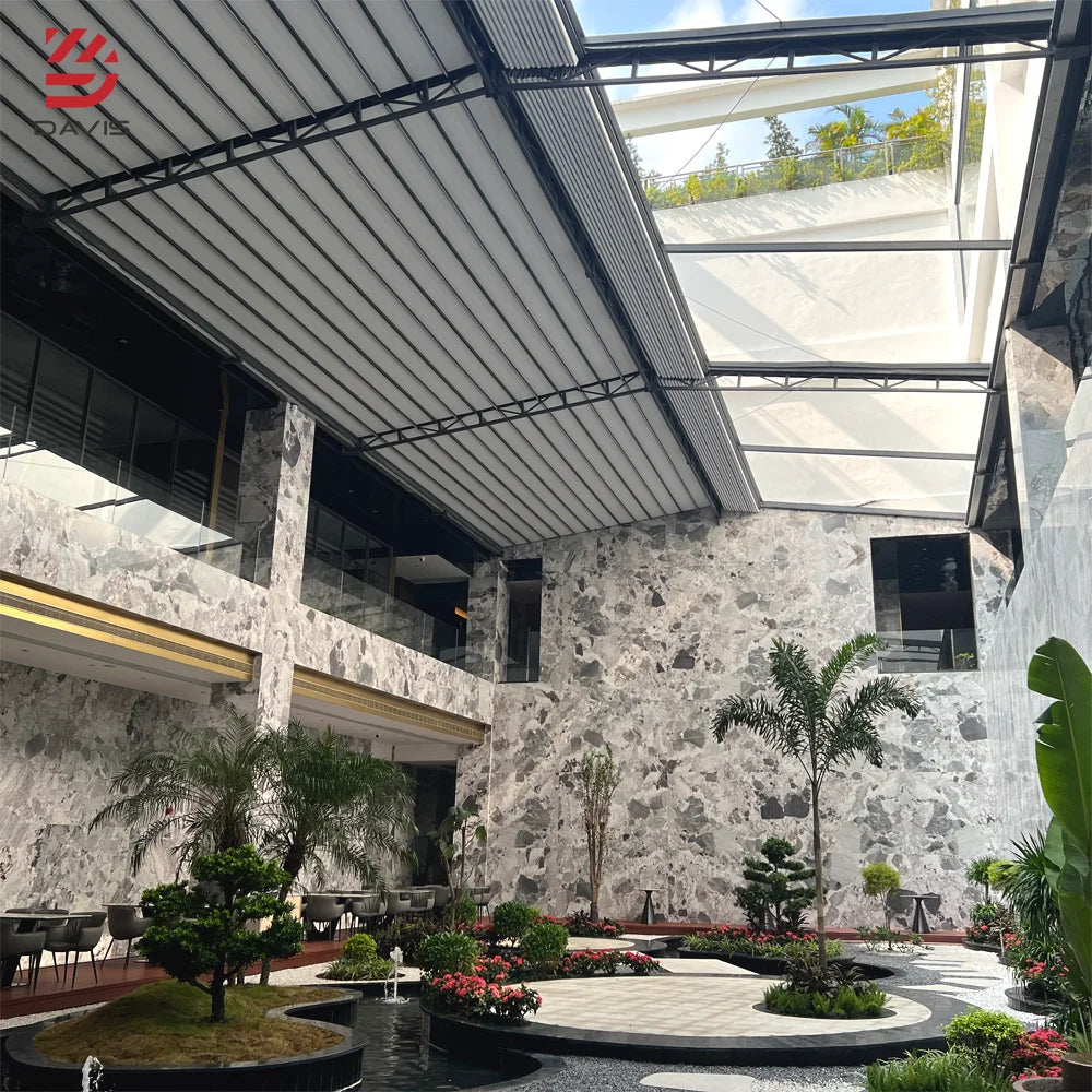 Outdoor Garden Patio Roof Free Standing Balcony Custom Aluminum Motorized Retractable Automatic Awning