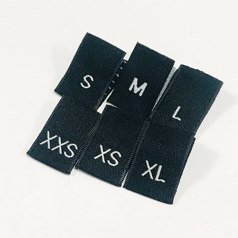 Wholesale 2 * 1.3 cm Size Label XXS XS S M L XL Woven Size Label