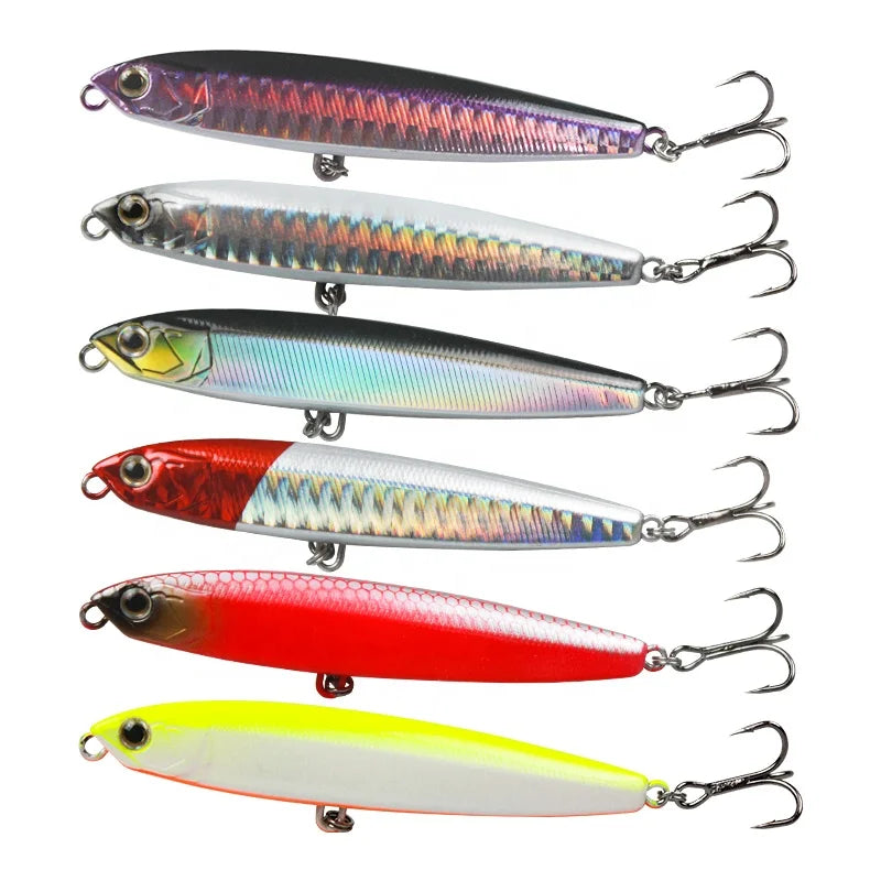 Wholesale Fishing Lure 10g 14g 16g 18g 24g Treble Hooks Hard Sinking Pencil Bait