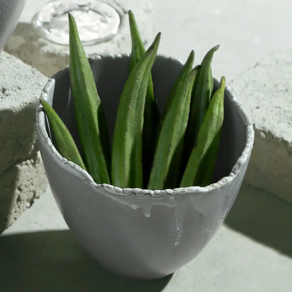 Factory Wholesale Nordic Irregular Matte Grey Ceramic Porcelain Serving Chafing Dish Fruit and Food Bowl for Restaurant