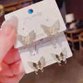 Delicate Lady Sweet Senior Sense Earrings Micro-encrusted Zircon Butterfly Temperament Earrings