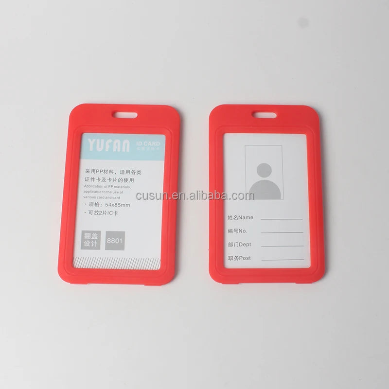 Hot Selling Factory Price Vertical PP Plastic ID Card Holder and Name Badge Holder