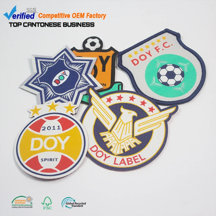 Iron on Patches Supplier Custom Your Own Logo Applique Clothes Woven Badges Parches for Jacket