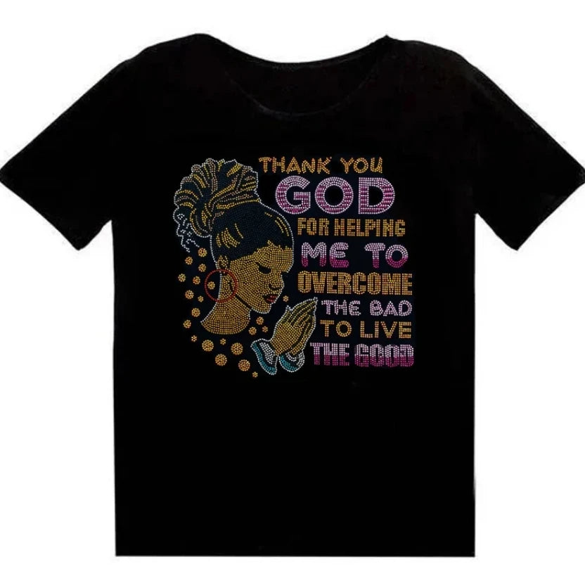 New Arrival Black Girl Juneteenth Wholesale Clothing Apparel Stock Factory Rhinestone Heat Transfer Custom logo t Shirt