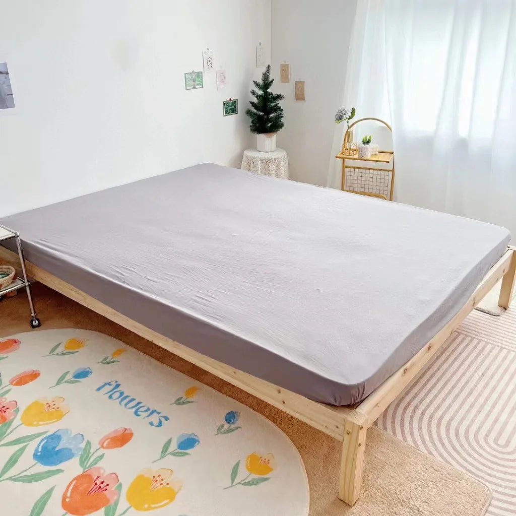 Hot Sell 100% Cotton Jersey Knitted Mahjong Mat Fitted Sheet Anti-Bacterial Waterproof Mattress Protector