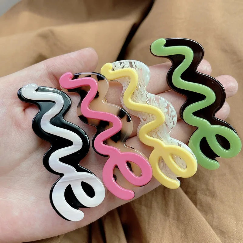 Wholesale Korean Wave Acetate Hair Clip Fashion Cute Hair Clips Y2k Personalized Custom Hair Clips With Logo