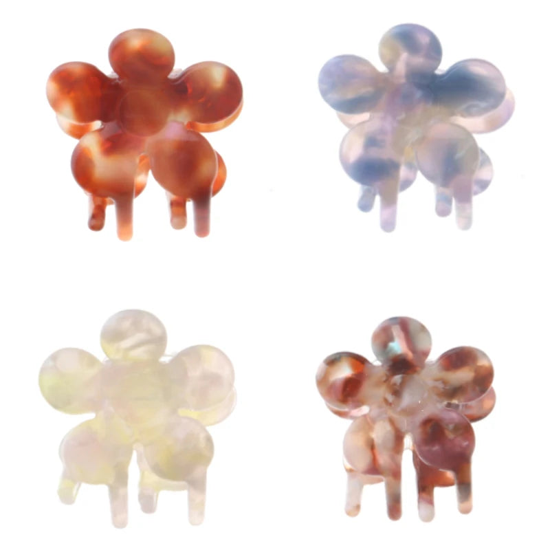 MiDairy INS Fashionable Wholesale 3 cm Mini Hair Claw Cute Flower Clips with Acetate Alloy for Little Girls Daily Use