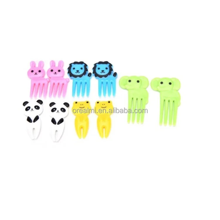Bento Picks Food Grade Kids  Animal Shape Mini Plastic  Cake Decoration Food Grade Plastic Fruit Fork