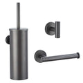 Wall Mounted 304 Stainless Steel Toilet Brush Holder Grey Metal Towel Bar and Rack Includes Toilet Paper Bathroom Accessories