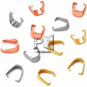 Stainless Steel Pendant Clips Pinch Bail Clasps Buckle Charm Necklace Hook Connector for DIY Jewelry Making Accessories