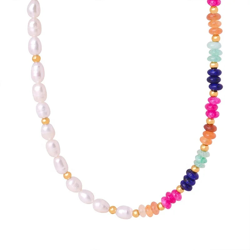 Personality Design Fashion Brand Beads Stainless Steel Chains 18K Gold Plated Jewelry Necklaces