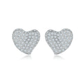 Fashion Jewelry 925 Silver Earrings Delicate Heart Shaped Zircon Earrings