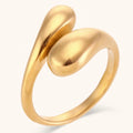 New Design Adjustable Ring Snake Shape 18k Gold Plated Ring Stainless Steel Jewelry 2023