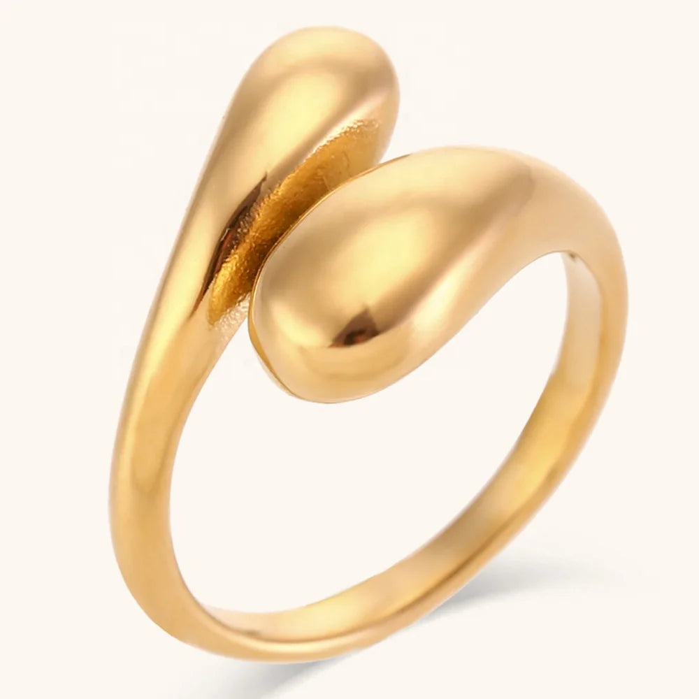 New Design Adjustable Ring Snake Shape 18k Gold Plated Ring Stainless Steel Jewelry 2023