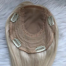 Full Cuticle Virgin Alighed Human Hair Topper Platinum 6x6.5