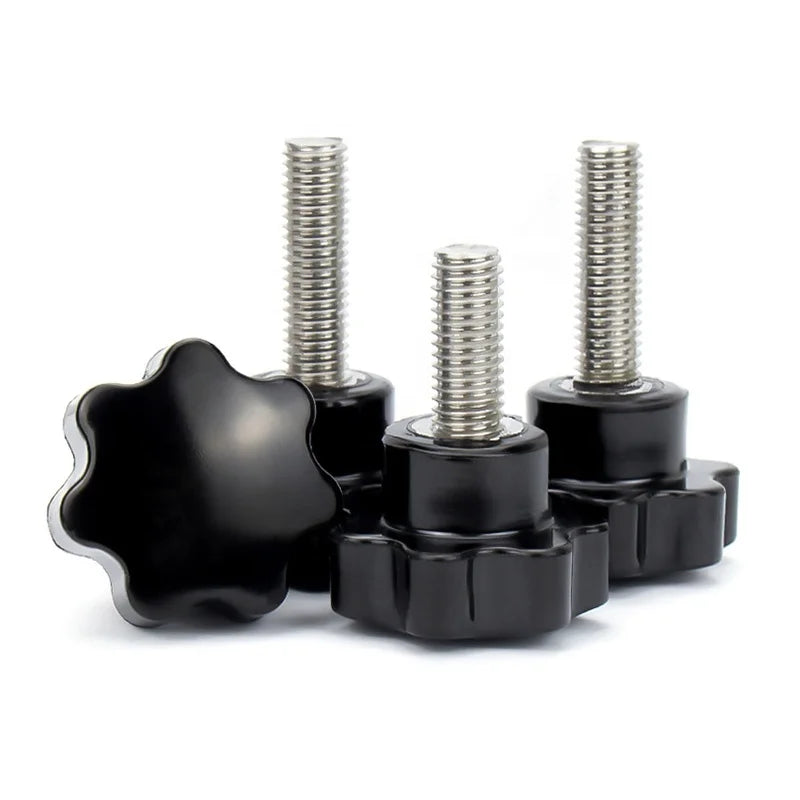 M4 M5 M6 M8 M10 M12 Hand Screws 304 Stainless Steel Thread Clamping Thumb Handle Knob Bolt Plastic Star Shape Head Machine Screw