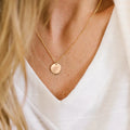 Chihang Custom Logo round Disc Pendant 316L Stainless Steel Simple Minimalism Smooth Coins Charm Necklace Link Chain for Women