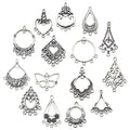 Bohemian Jewelry Bohemian Retro Women's Antique Silver Multi Hole Ear Hanging Flower Metal Tassel Earrings Retro Alloy Earrings