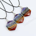 Natural Hexagon Chakra Crystals NECKLACES 7 Seven Chakras Hexagram Stone Gemstone NECKLACE for Women Girls
