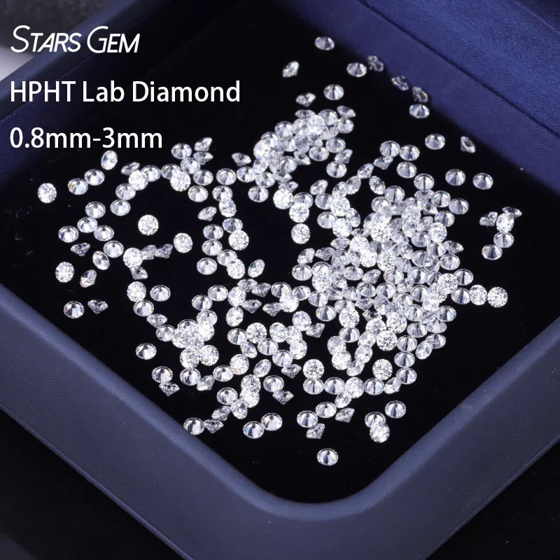 Starsgem Calibrated Small Size 0.8mm to 3mm Melee Diamond HPHT Loose Lab Diamonds DEF VS Lab Grown Diamonds MegaBDM