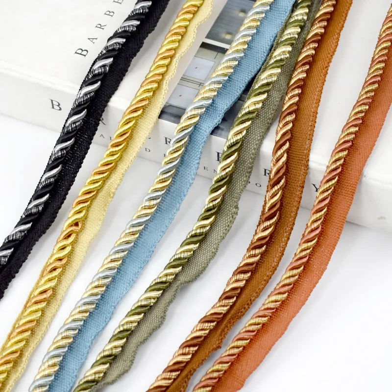 Meetee CD001 Garment Accessories DIY Handmade Decorative Sewing Material Two-tone Binding Lace Rope for Curtain Throw Pillow