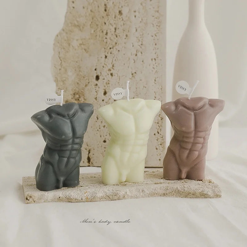 Men's Body Art Shape Colorful Luxury Candles  Private Label Scented Candles Home Decor Gift