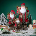Santa Claus Decorations Standing Christmas Santa Claus Figurine Figure Christmas Decoration Indoor Red Plush Christmas Doll