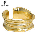 Fine 18k Gold Irregular Rings for Women 925 Sterling Silver Fashion Mens Statement Adjustable Ring Custom Jewelry Wholesale