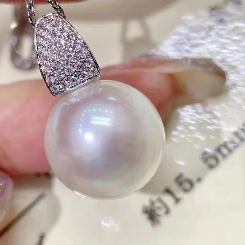 P1600 10-11mm DIY Natural  Freshwater Pearl Charm Pendant Necklace Accessory 925 Sterling Silver Jewelry for Women Without Chain