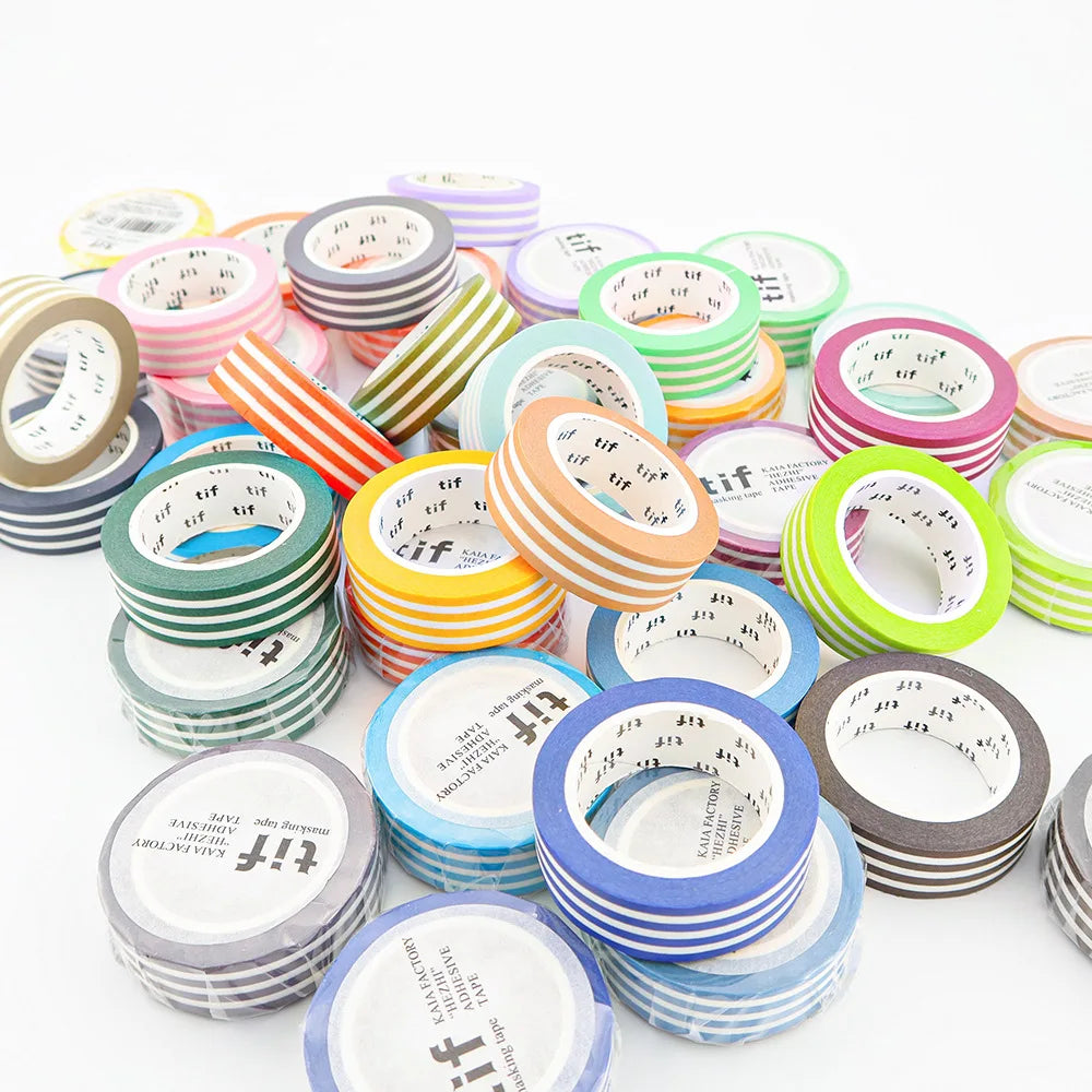 Creative Color Horizontal Pattern Basic Hand Account and Paper Washi Tapes Sticker Hand Tear Border 10m