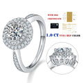 M93 Abiding Shield Long Lasting Plating 925 Sterling Silver Round Moissanite Diamond Engagement Custom Double Halo Ring
