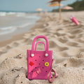 Custom Logo Summer Kids Beach Crossbody Bag Rubber Waterproof EVA Tote BOG Silicone DIY Charms Pearl Chain Decorations for Women