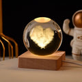 Wholesale K9 Blank Christmas Crystal Balls Custom RGB DJ Party Light 5CM Eco-Friendly Laser Engraved with Wood LED Light Base