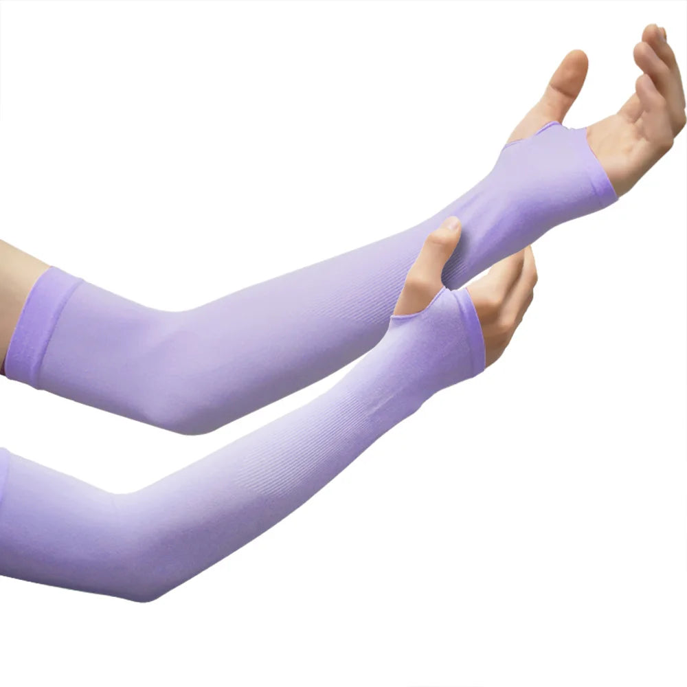 Boys and Girls Nylon Summer Ice Silk Sunscreen Sleeves Outdoor Travel Bicycle Riding Sports Sunshade Arm Sleeves
