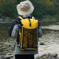 SINOTOP 27L 500D PVC Tarpaulin Premium Outdoor Waterproof Backpack with Roll Top Multifunctional Watertight Backpack for Men