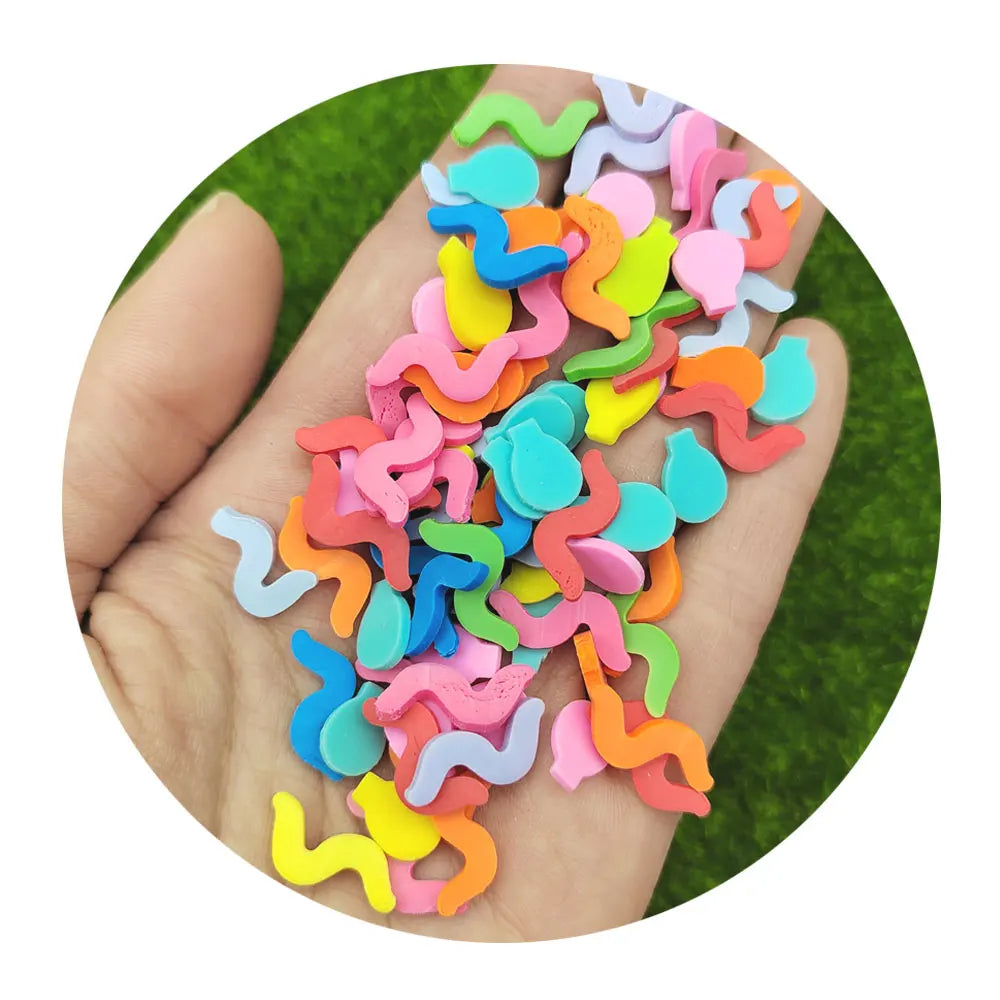 500g/Lot Colorful Balloon Polymer Clay Slices Hot Soft Clay Balloon Sprinkles DIY Decoration for Nail Art Slime Kit DIY