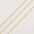 18K Gold Plated Brass Chain for Jewelry Making Street Hip Hop Water Wave Chain Necklace Making Twist Chain