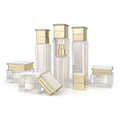 Top Quality White Color Cosmetic Packaging Skin Care square Set 15ml 30ml 50ml 100ml Acrylic Lotion Bottle and 50g Jar Set