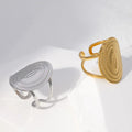 Personalized Exaggerated Ring Punk Titanium Steel Open Ring Colorless Fashion Wide Face Ring
