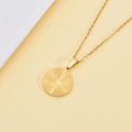 Non Tarnish Jewelry Irregular Pleated Round Pendant Necklace Waterproof 18k Gold Plated Stainless Steel Chokers Necklace