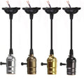 Vintage Brass E27 Aluminum Retro Antique Lamp Base Holder Industrial Pendant Screw Bulb Light Screw Socket with Switch 110V/220V