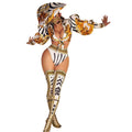 Vintage Stage Costume Print Deep V Top + Shorts + Hats Outfit Sets Women Nightclub Showgirl Jazz Dance Wear Performance Clothes